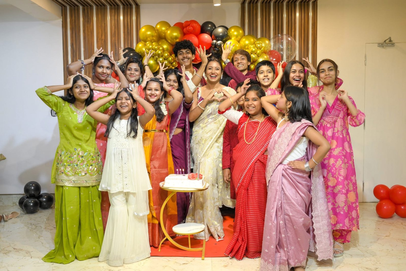 Saini Sarkar celebrating with SMGA students